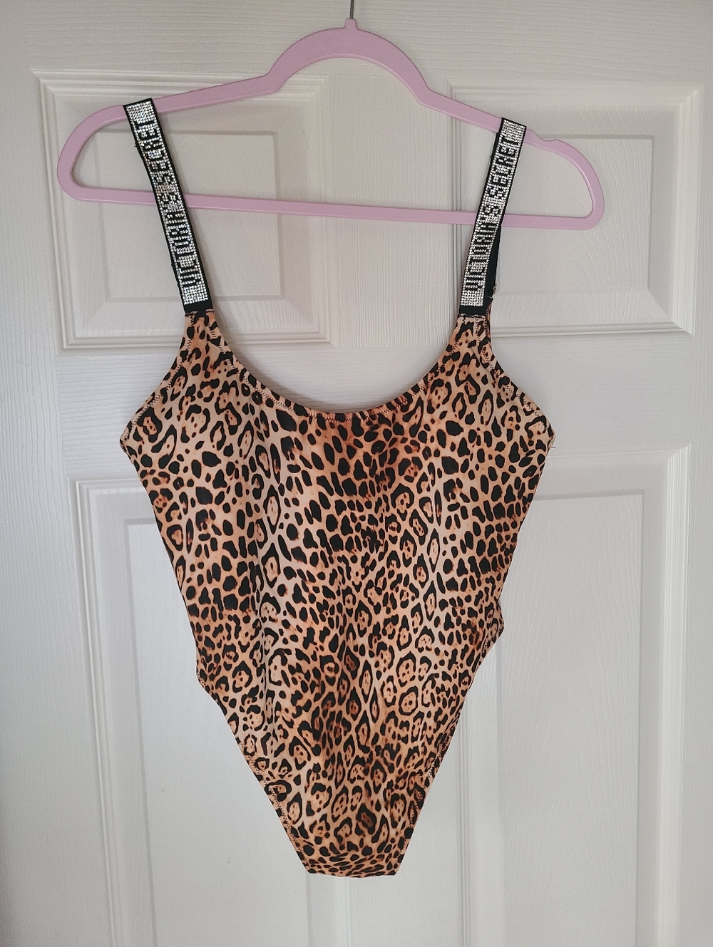 Victoria's Secret Swim Rhinestone Strap Vardia one piece leopard swimsuit. - Picture 4 of 8
